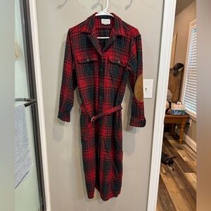 Plaid Belted Shirt Dress Vintage